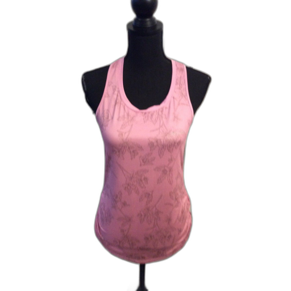 Columbia Medium M Tank Pink Floral Exercise Work out Racer Women's